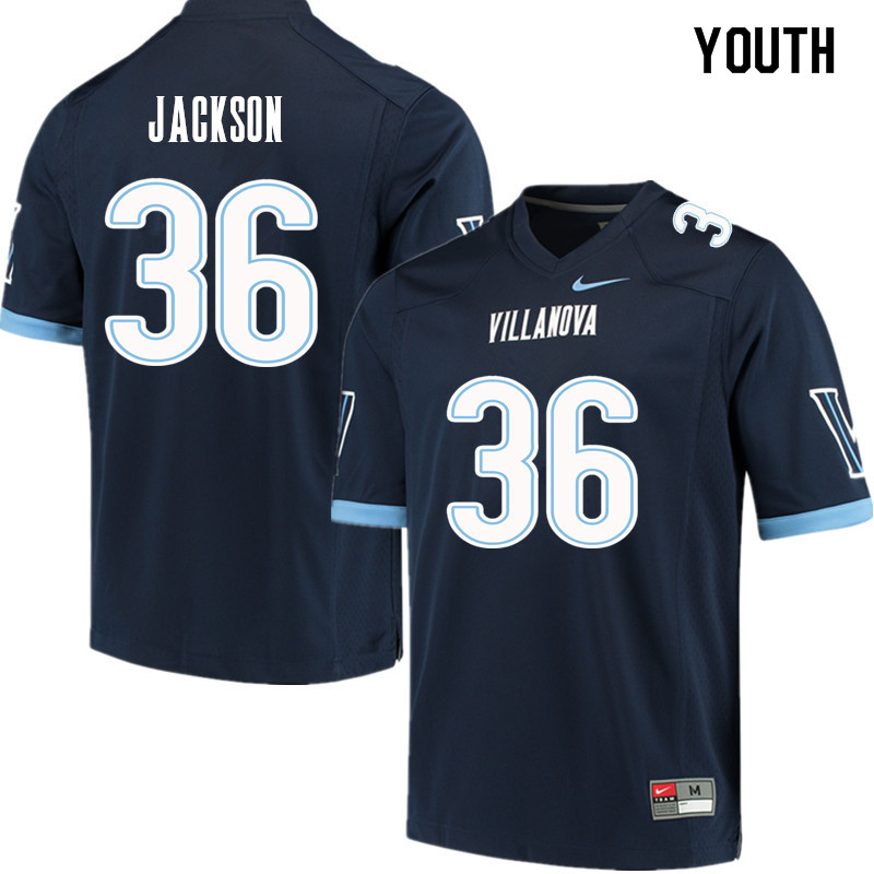 Youth #36 Jalen Jackson Villanova Wildcats College Football Jerseys Sale-Navy